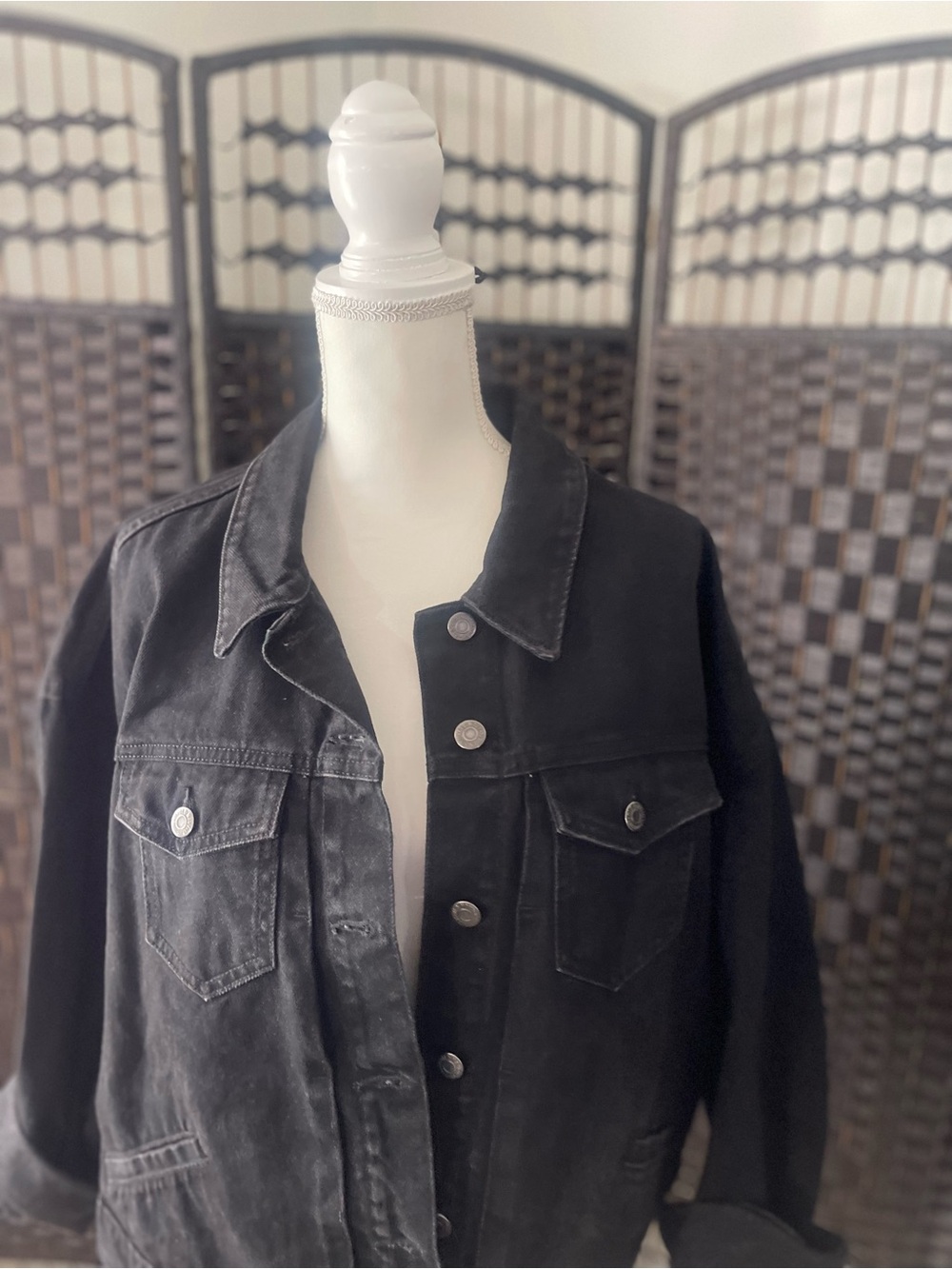 Old Navy Black Washed Denim Jacket